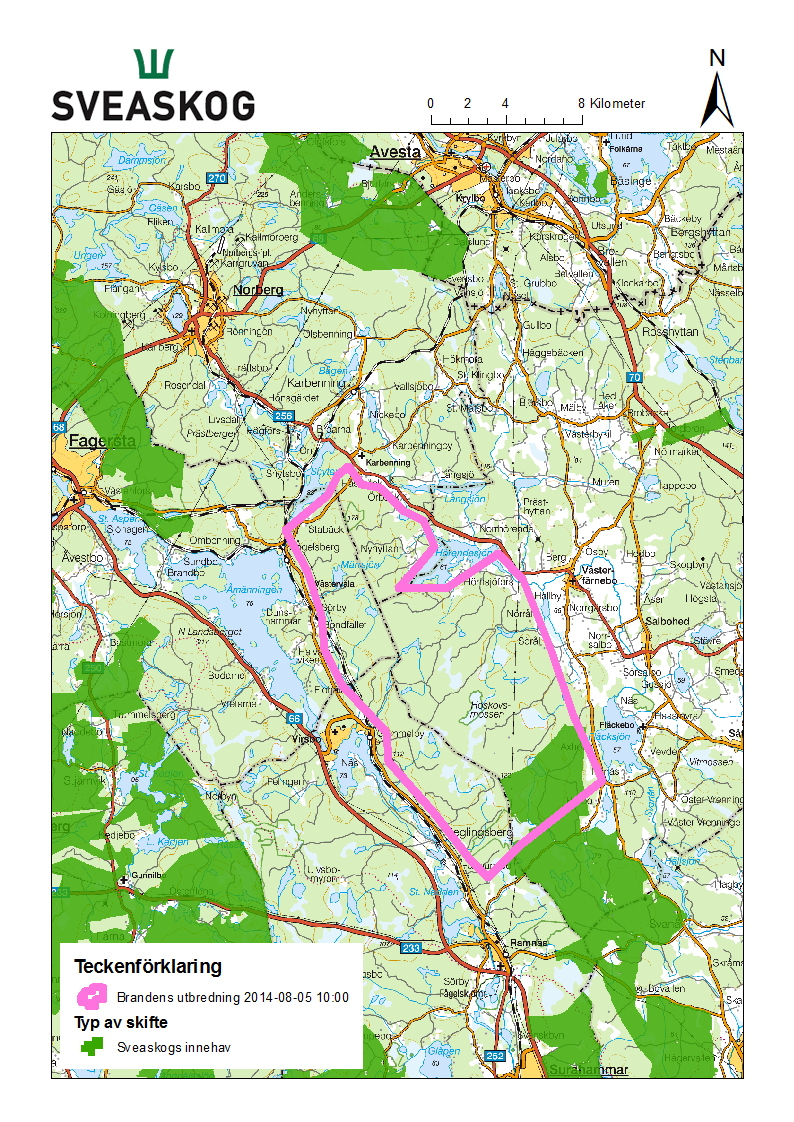 Karta över Skogsbranden I Västmanland | Karta Mellersta
